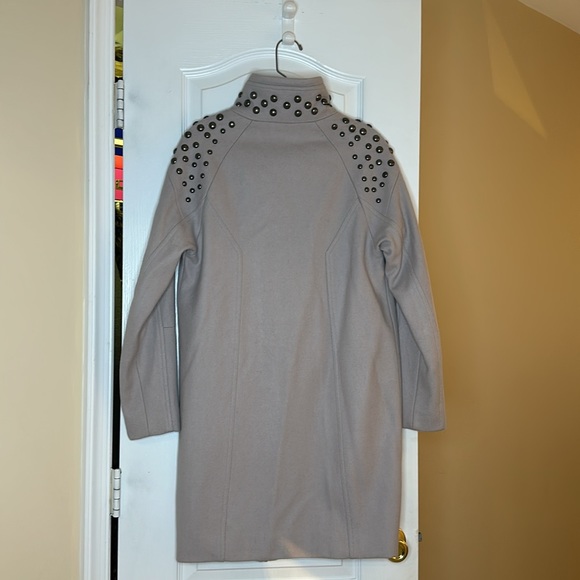 H&M Sleek Side Zip Closure Wool Coat w/ Studded Details - Picture 2 of 5